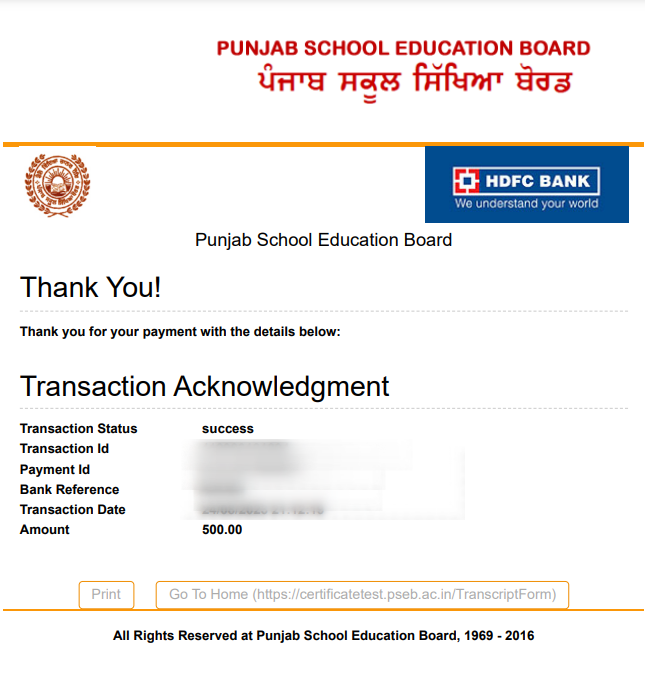 payment successful for migration pseb